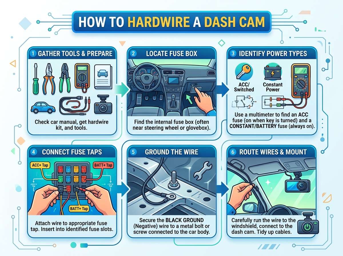 how to hardwire a dash cam